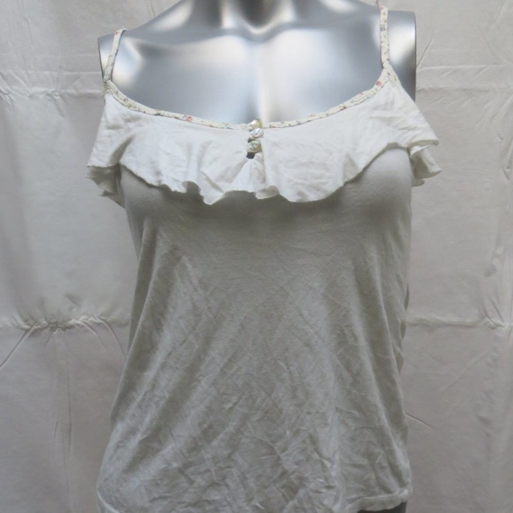 Wet Seal Cream Floral Spaghetti Strap Shirt